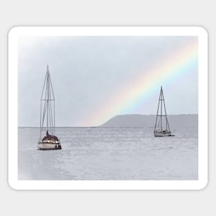 Two Sailboats On Bellingham Bay Sticker